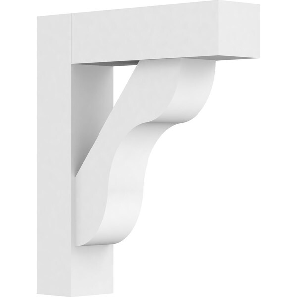 Ekena Millwork Standard Carmel Architectural Grade PVC Bracket With Block Ends, 3"W x 12"D x 14"H BKTP03X12X14CAR05 - main